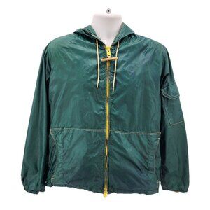 Vintage Mighty-Mac Boatwear Mens Medium Jacket Lined Hooded Green Zipper Outdoor